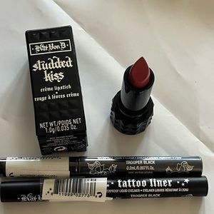 New Kat Von D Tattoo Liner Black (2) and Studded Kiss Lipstick Double Dare